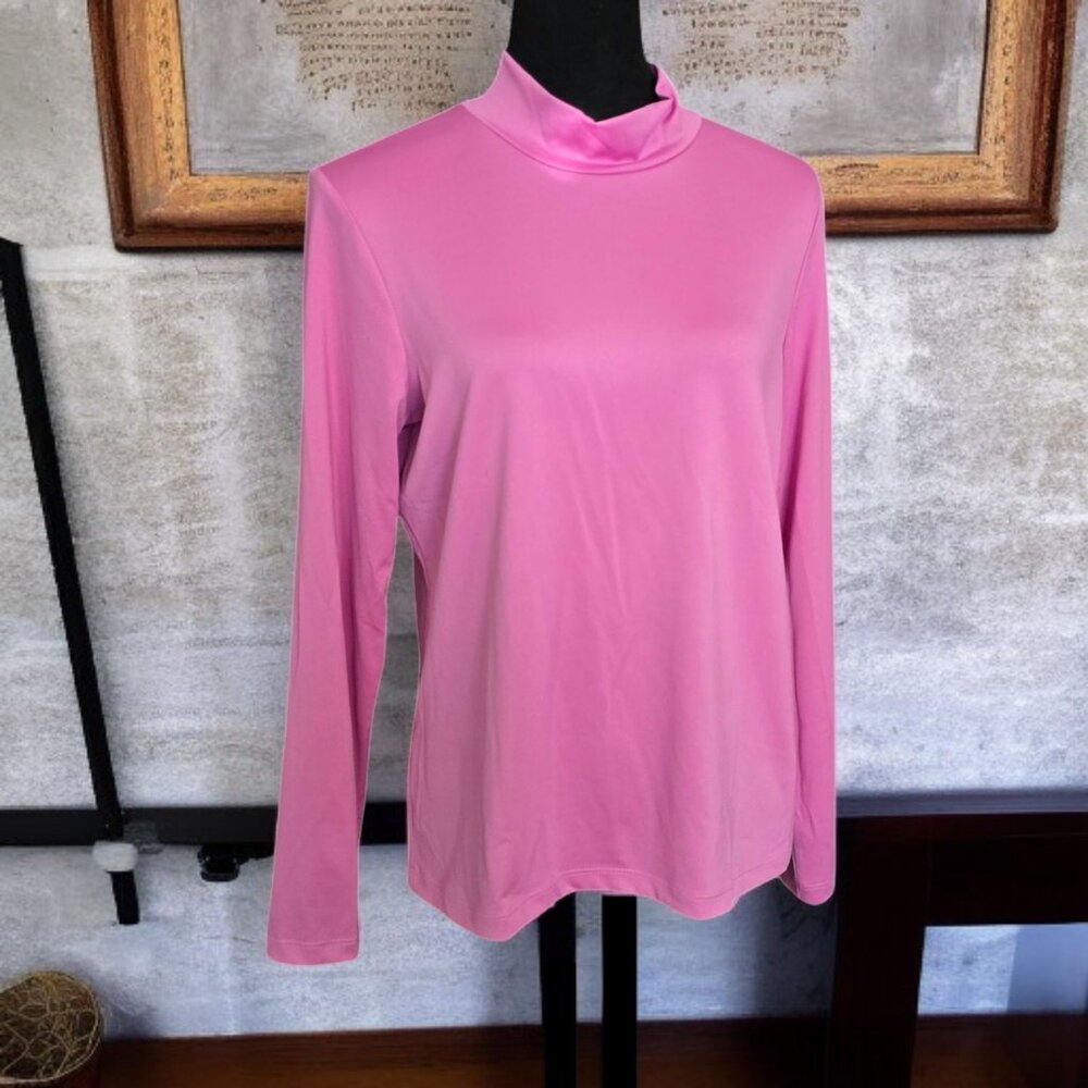 NWT SUSAN GRAVER ( SM ) Stretchy Long Sleeve Mock Collar Pullover